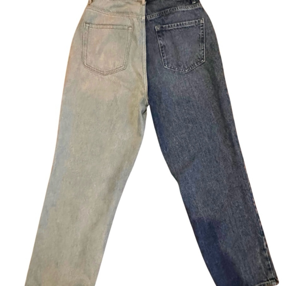PacSun High Rise Blue and light wash Jeans Unique Two-Tone Design - Picture 2 of 4